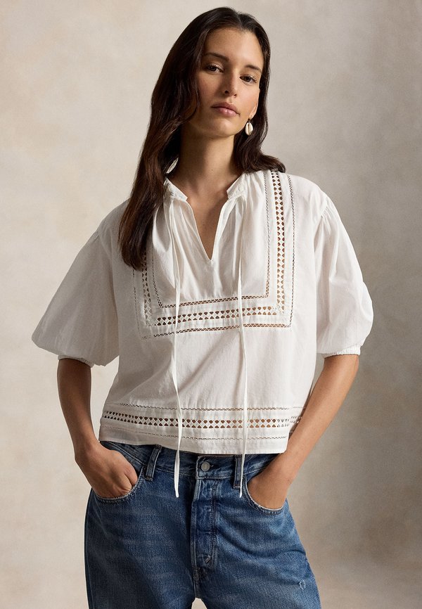 Polo Ralph Lauren LACE-TRIM COTTON SHIRT