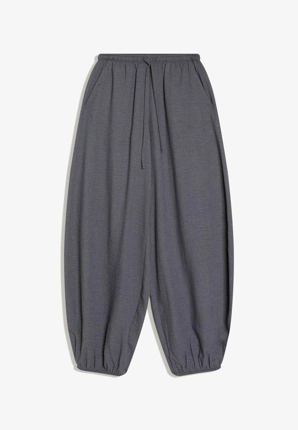 Bershka RUSTIC BLOOMER - TROUSERS - Trousers - dark grey