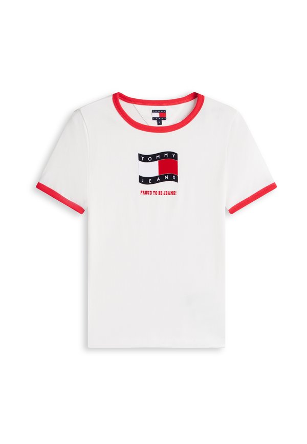 Tommy Jeans WAVY FLAG CONTRAST RINGER T-SHIRT
