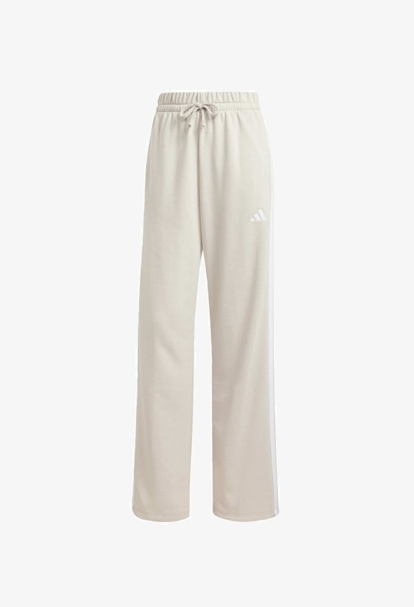 adidas Sportswear ESSENTIALS 3 STRIPES OPEN HEM PANTS - Tracksuit bottoms - alumina white