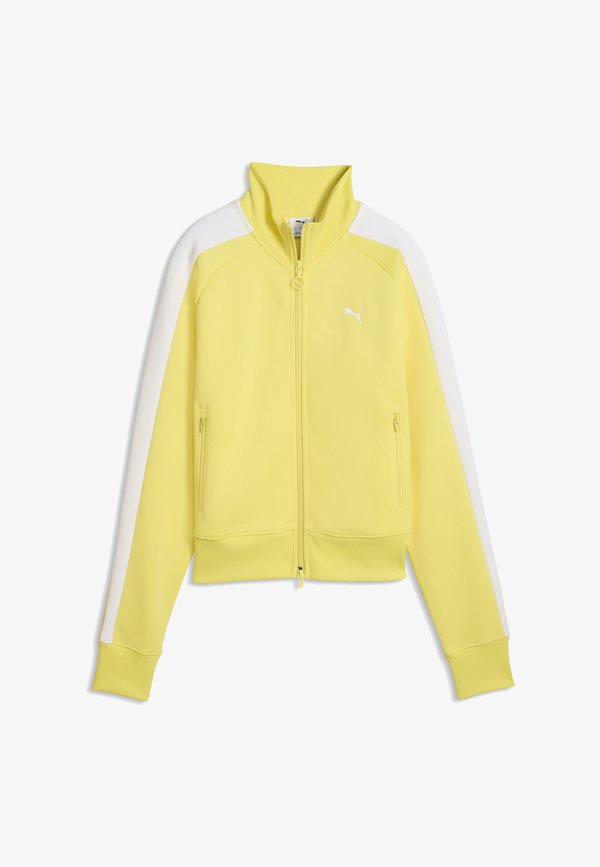 Puma T7 ALWAYS ON SHORT TRACK JACKET - Zip-up sweatshirt - lemon meringue