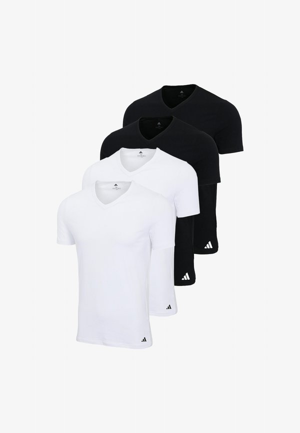 adidas Sportswear 4ER PACK - Undershirt - schwarz   weiß