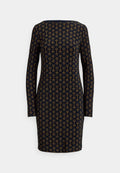 Lauren Ralph Lauren GEO PRINT STRETCH JERSEY BOATNECK DRESS