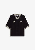 Bershka RETROSPORT V-NECK - TSHIRT - Print T-shirt - black