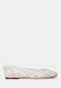 Lauren Ralph Lauren JAYNA LEATHER-TRIM CROCHETED LACE FLAT