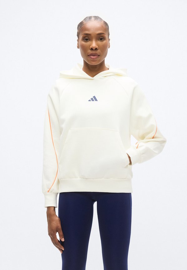 adidas Sportswear STADIUM - Hoodie - off white/pure orange/dark blue