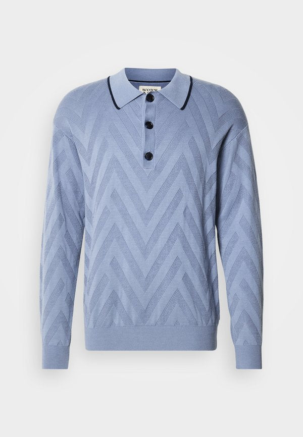 Scotch & Soda STRUCTURE LONG SLEEVE POLO