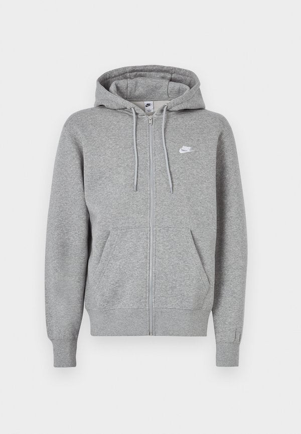 Nike Sportswear M NK CLUB BB FZ HOODIE - Zip-up sweatshirt - dark grey heather light smoke grey white