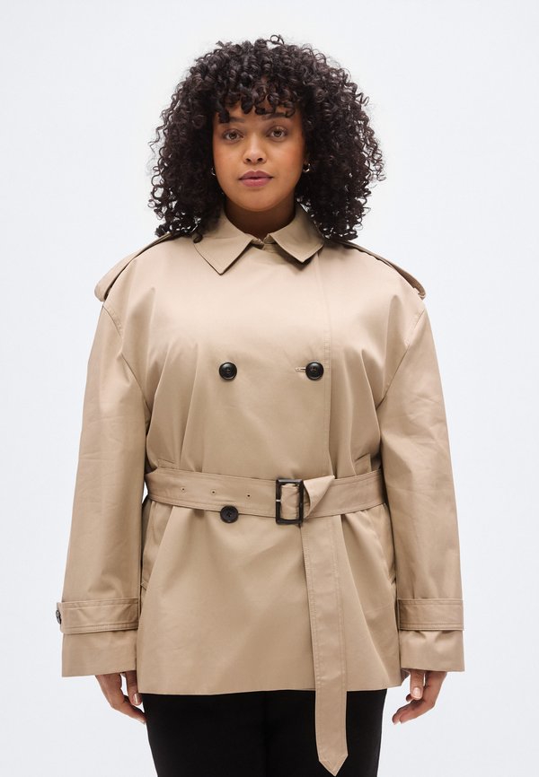 Tommy Hilfiger Curve CURVE BELTED RELAXED SHORT TRENCH COAT