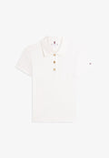 Tommy Hilfiger SLIM FIT GOLD-TONE BUTTON POLO SHIRT - Polo shirt - ecru