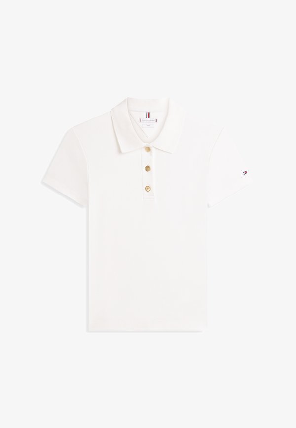 Tommy Hilfiger SLIM FIT GOLD-TONE BUTTON POLO SHIRT - Polo shirt - ecru