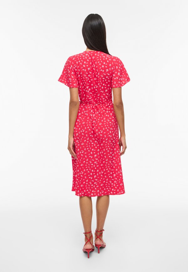 VILA VILOVIE S/S WRAP MIDI DRESS - NOOS