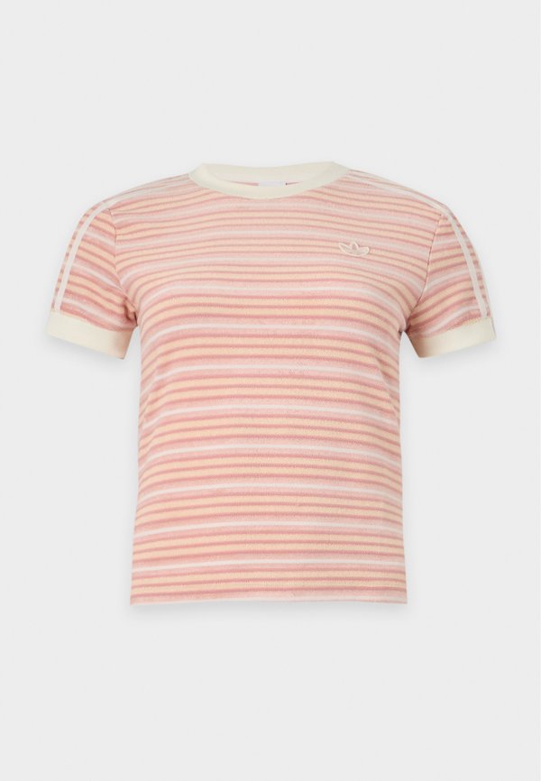 adidas Originals SUMMER GLOW SLIM STRIPED - Print T-shirt - multi-coloured/sandy pink