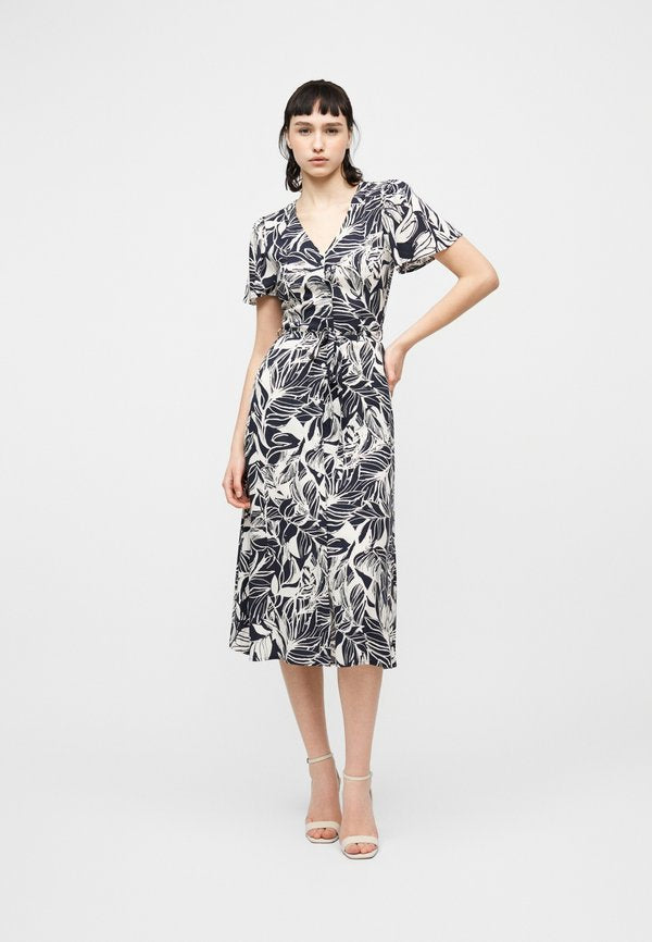 VILA VIPERRY V NECK MIDI DRESS
