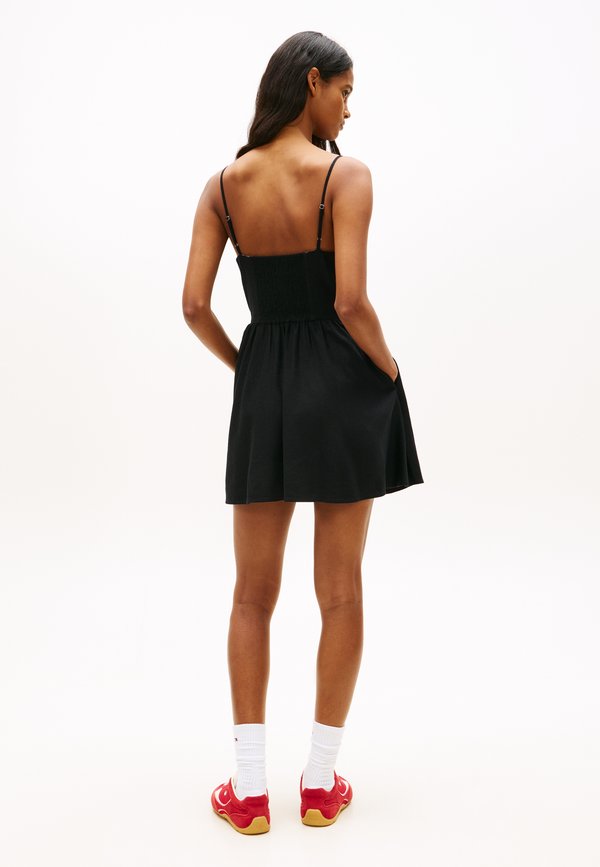 Tommy Jeans EXTRA SLIM LINEN BLEND MINI SKATER DRESS