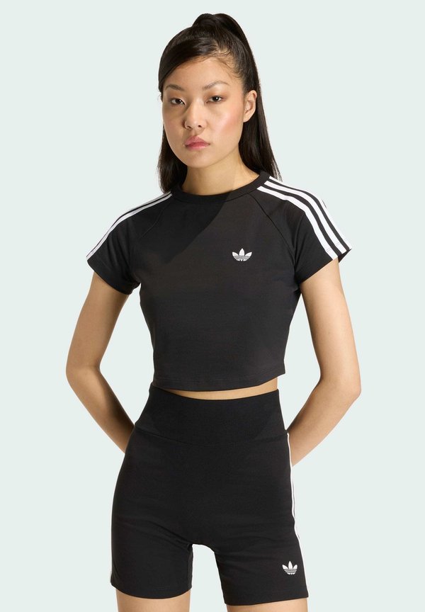 adidas Originals ADIDAS ORIGINALS SST BABY TEE - Print T-shirt - black/black/white