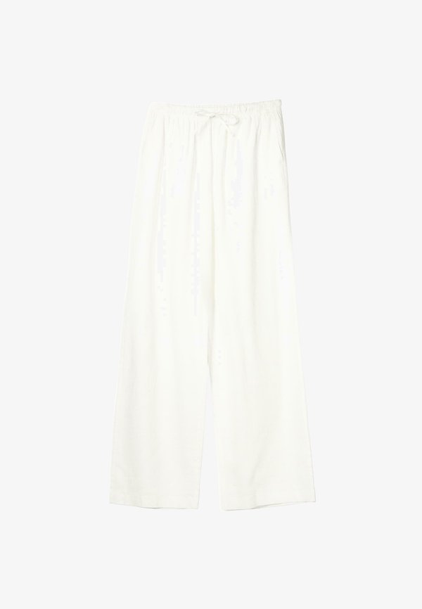 Bershka WITH AN ELASTICATED WAISTBAND - Trousers - white
