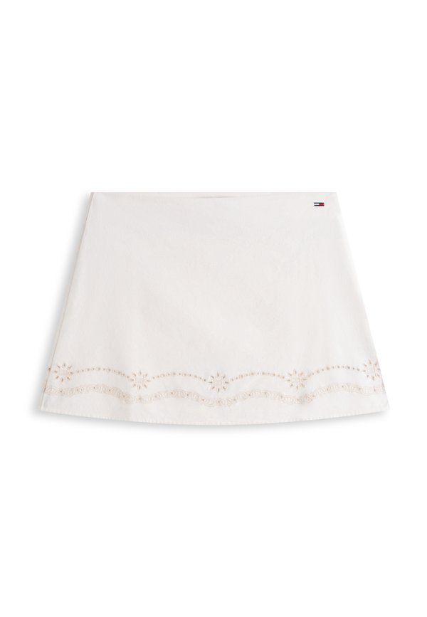 Tommy Jeans BRODERIE ANGLAISE MINI SKIRT WITH LINEN