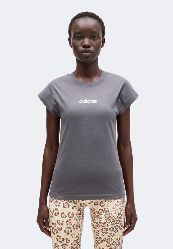 adidas Sportswear ESSENTIALS LINEAR - Basic T-shirt - grey strata/white