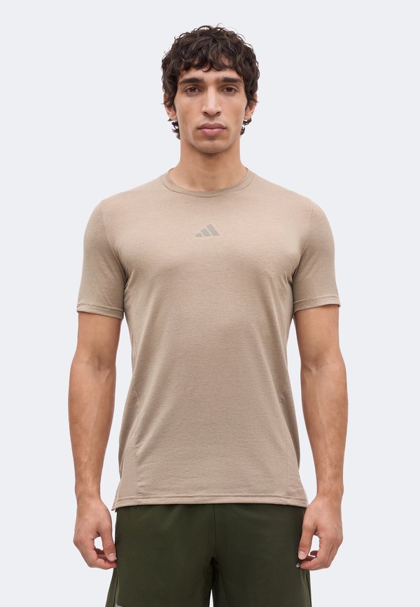 adidas Performance D4T WORKOUT - Sports T-shirt - khaki six melange