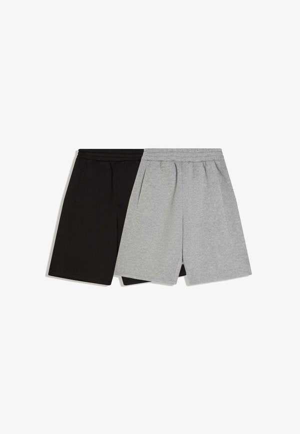 Bershka JOGGER - 2-PACK OVERSIZE BERMUDA - Tracksuit bottoms - grey/black