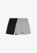 Bershka JOGGER - 2-PACK OVERSIZE BERMUDA - Tracksuit bottoms - grey/black