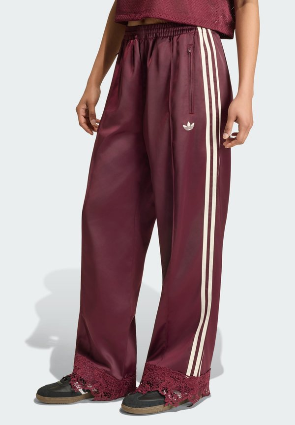 adidas Originals SATIN LACE FIREBIRD - Tracksuit bottoms - maroon