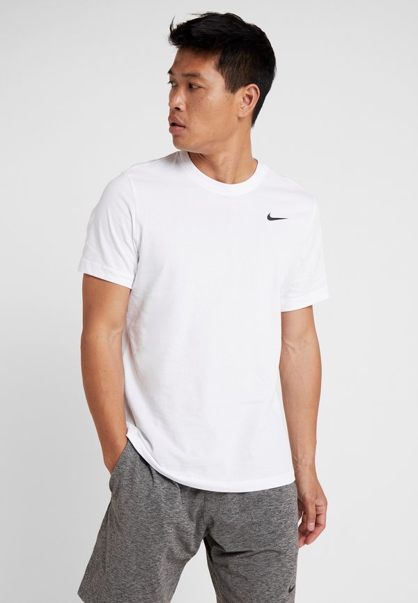 Nike Performance TEE CREW SOLID - Sports T-shirt - white/black
