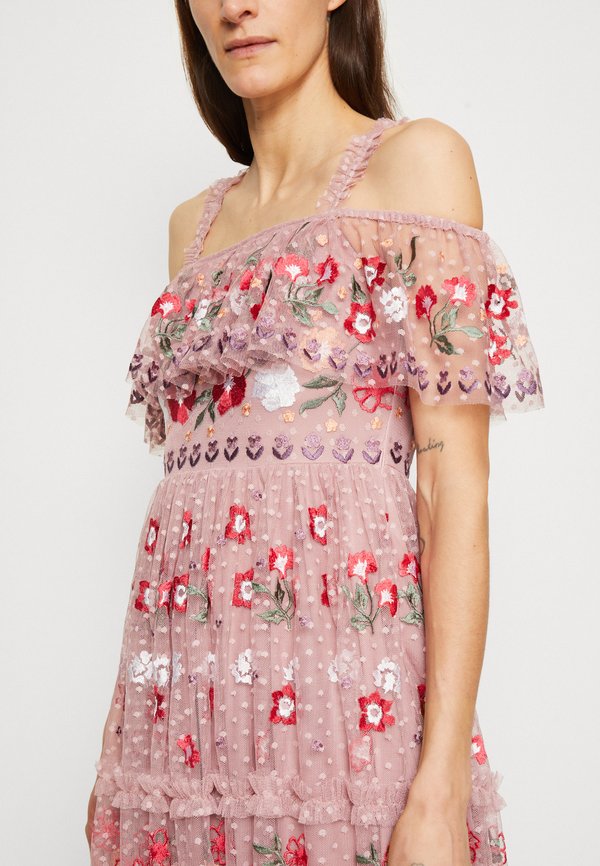 Maya Deluxe PREMIUM EMBROIDERED SPOT MAXI DRESS