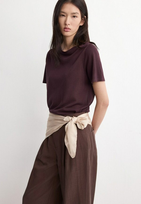 Mango Basic T-shirt - bordeaux