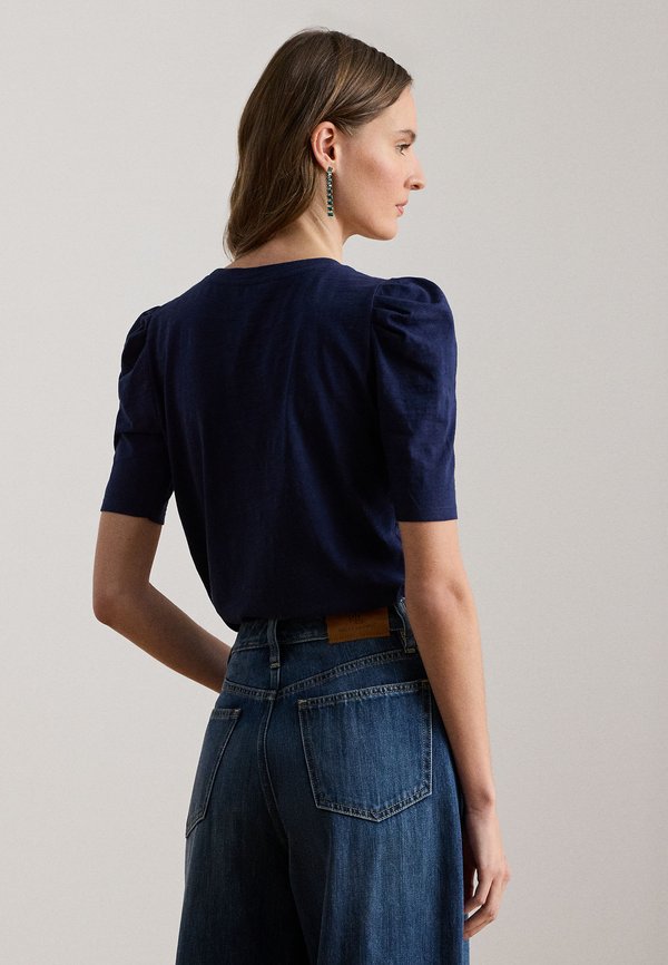 Lauren Ralph Lauren SLUB JERSEY PUFF-SLEEVE TOP