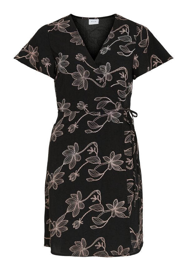 VILA VIKIRKA V NECK SHORT WRAP DRESS