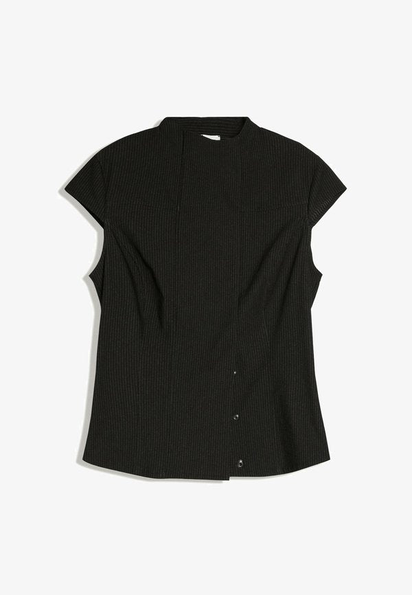 Bershka STRIPED SHORT-SLEEVE - SHIRT - Blouse - grey