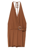 PULL&BEAR SHORT HALTER WITH BUCKLE