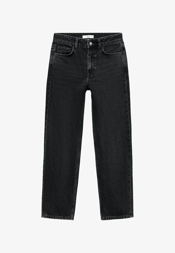 Mango Straight leg jeans - black denim
