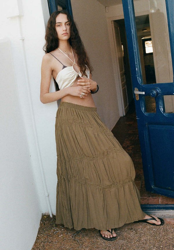 Mango ADULT - Maxi skirt - brown