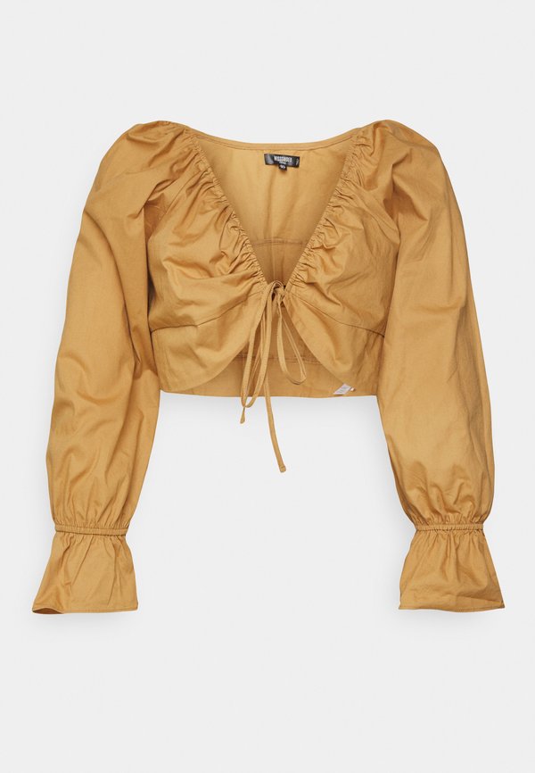 Missguided Petite BALLOON SLEEVE TIE UP CROP
