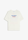 Bershka OVERSIZE SHORT SLEEVE PRINT T-SHIRT - Print T-shirt - white