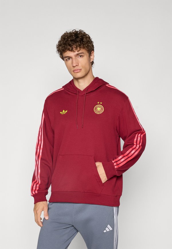 adidas Originals DEUTSCHLAND DFB 1/4 ZIP HOODIE - Hoodie - team coll burgundy