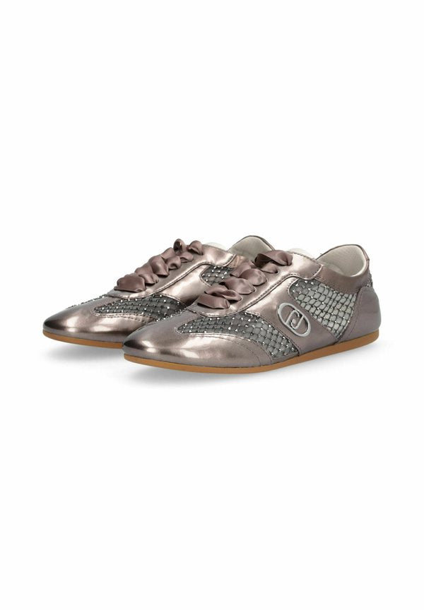 LIU JO GLOSSY LIGHT SNEAKERS WITH RHINESTONES