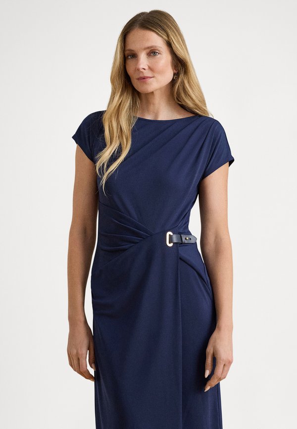 Lauren Ralph Lauren BUCKLE TRIM STRETCH JERSEY DRESS