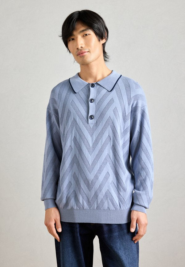 Scotch & Soda STRUCTURE LONG SLEEVE POLO