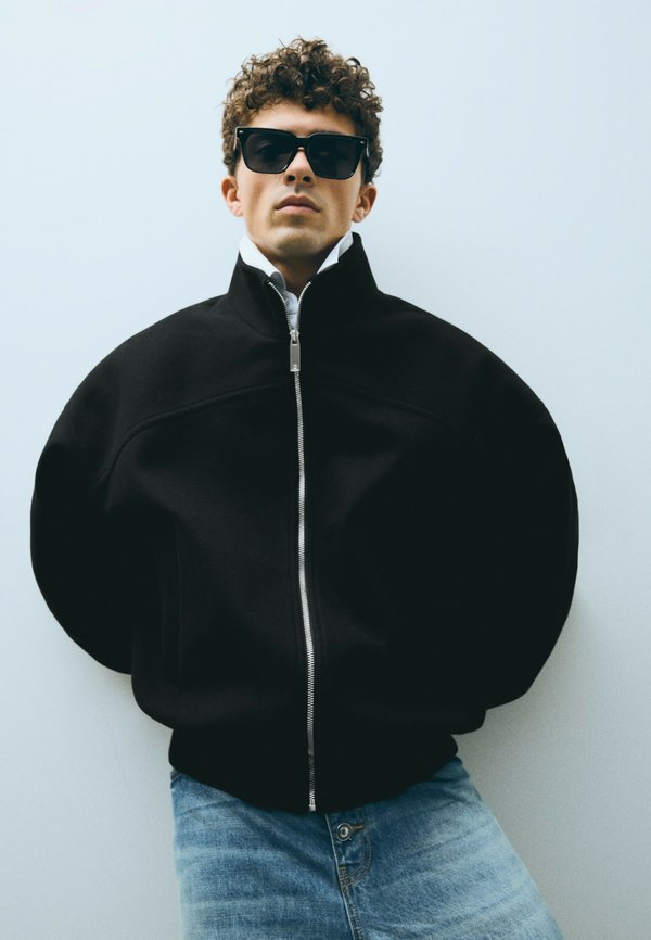 Bershka HEAVY CLOTH - BOMBER JACKET - Summer jacket - black