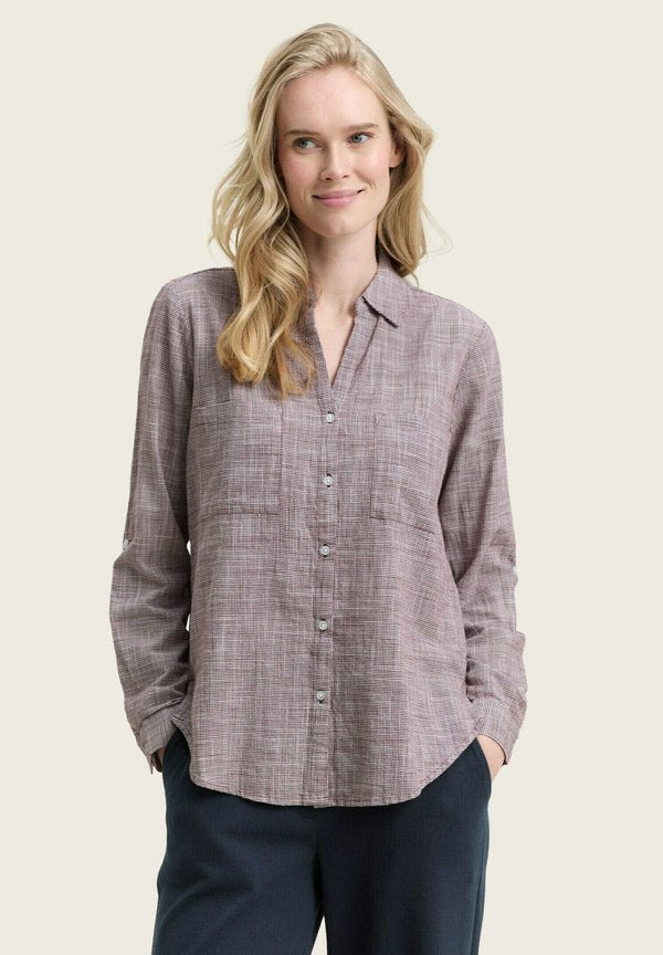 TOM TAILOR BLOUSE WITH SLUB STRUCTURE