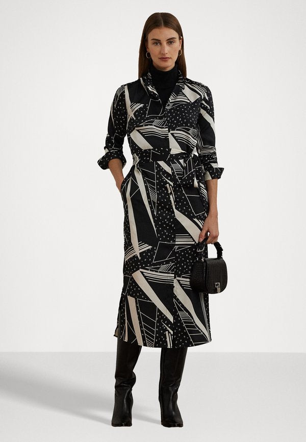 Lauren Ralph Lauren GEO PRINT BELTED TWILL SHIRTDRESS