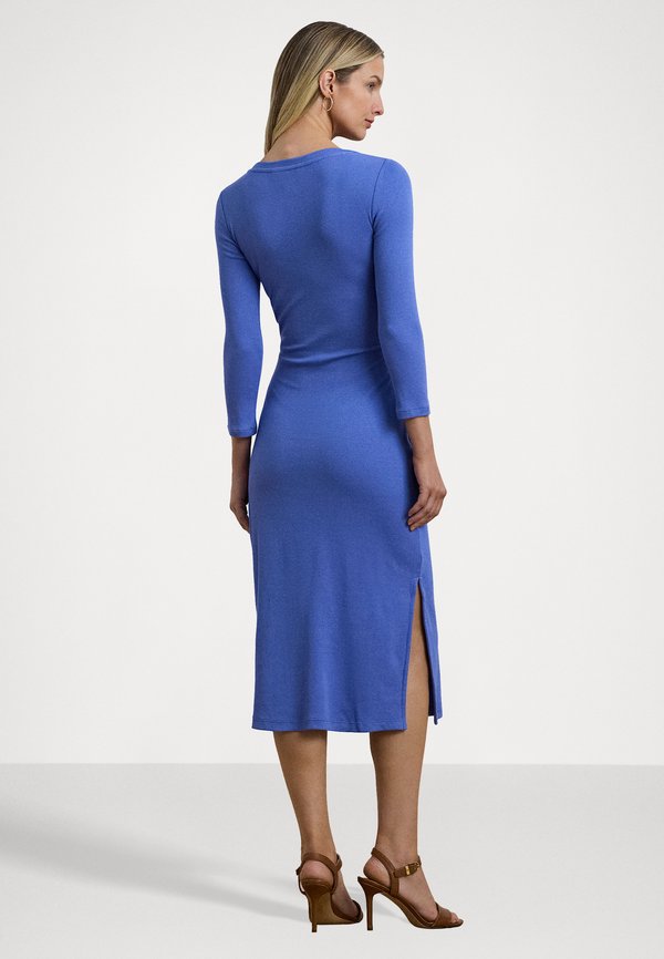 Lauren Ralph Lauren IMALAH TIE FRONT COTTON BLEND CREWNECK DRESS