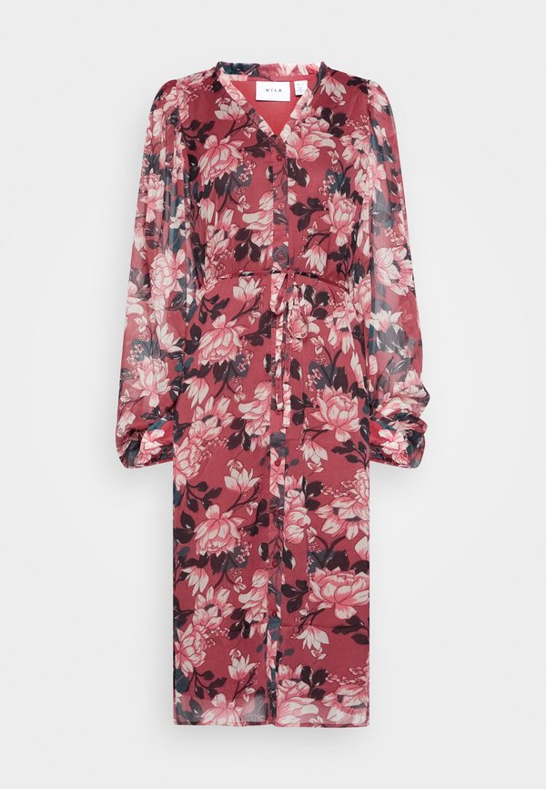 VILA VIFALIA V-NECK  MIDI DRESS