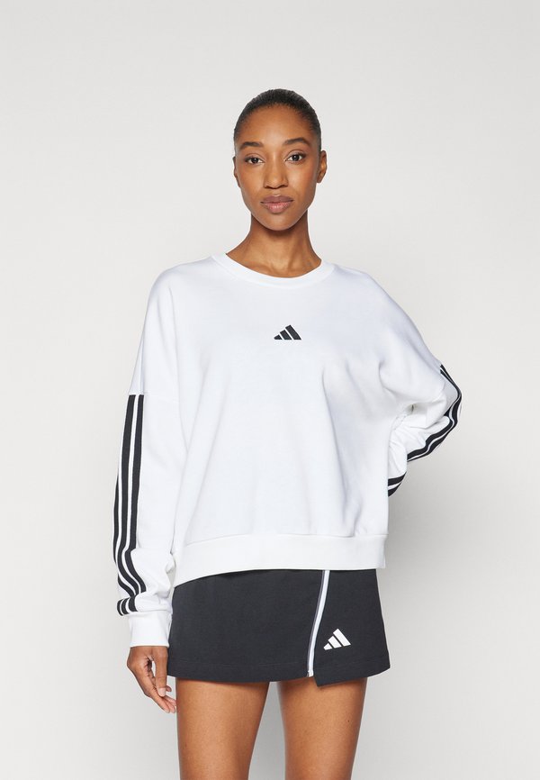 adidas Sportswear ESSENTIALS 3 STRIPES - Sweatshirt - white/black