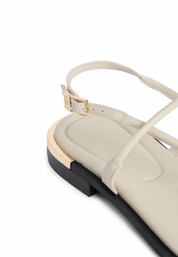 Tommy Hilfiger LEATHER TH MONOGRAM GOLD-TONE HEEL SANDALS