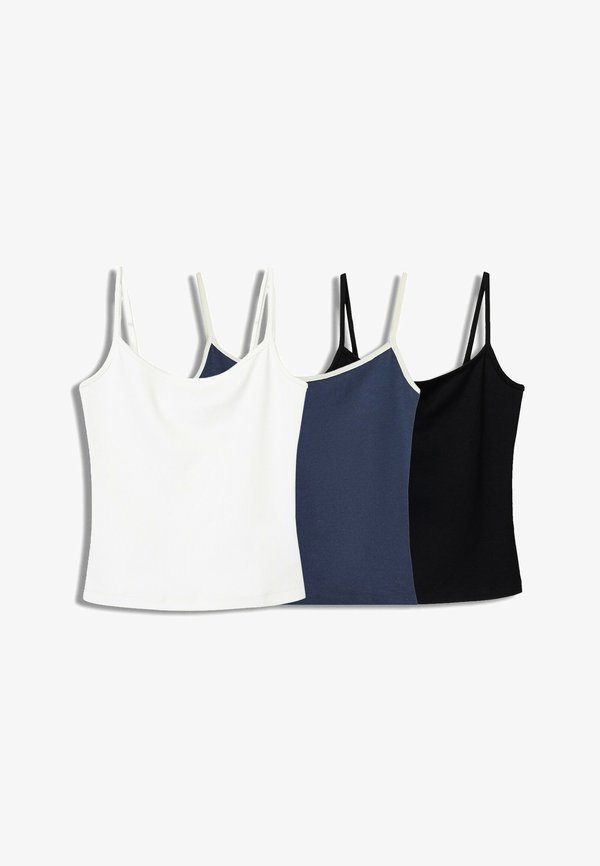 Bershka 3 PACK STRAPPY TOP 02304111 - Top - dark grey